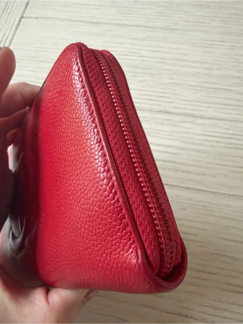 CHANEL CC Logo Zip Around Wallet